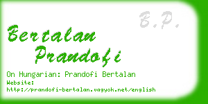 bertalan prandofi business card